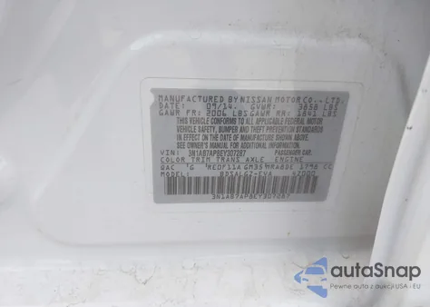 2014 Nissan Sentra Sl из США, поврежденный, VIN 3N1AB7AP8EY307287